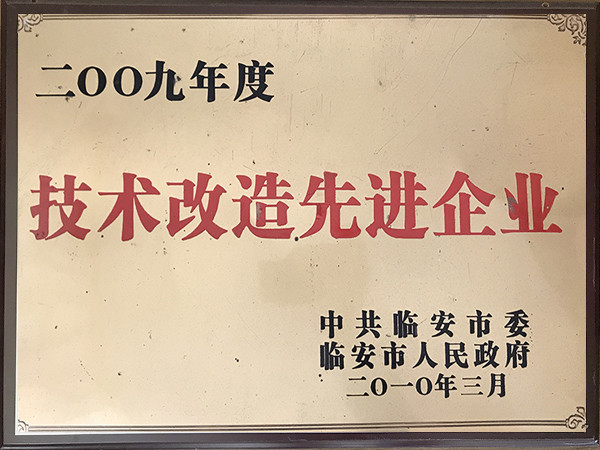 2009年度技術改造先進企業(yè)