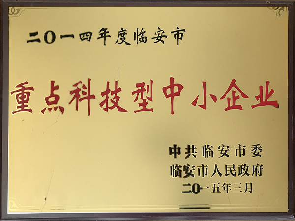 2014年度重點科技型中小企業-華龍摩擦